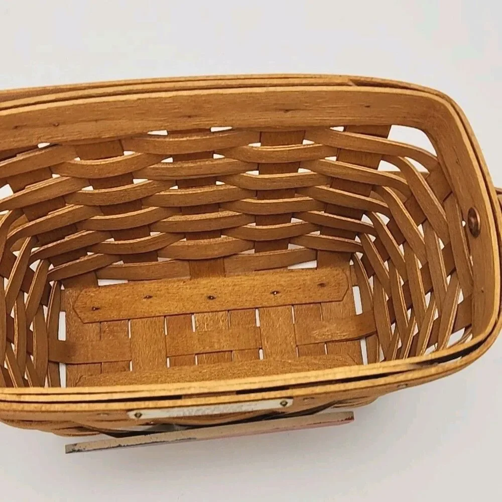 Longaberger Basket Dresden 1993 Edition w/Protector Flag Charm Woven Collectible